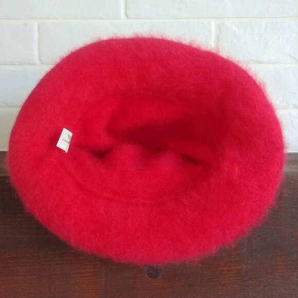 Vintage Parkhurst made in Canada 75% angora red tam hat cap lambswool wool blend - Picture 8 of 13